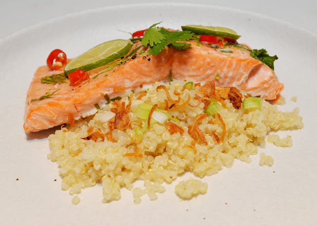 Resepi Kaffir Cili Ikan Trout Fjord Norway dengan Bubur 