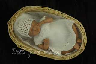 OOAK sleeping Indian baby girl doll