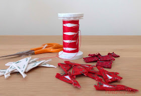 Red sewing thread english paper piecing