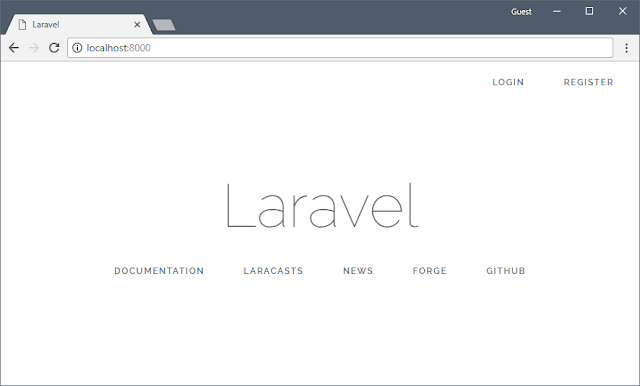 Tampilan awal laravel auth
