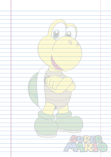 Folha Papel Pautado Koopa troopa em PDF para imprimir folha A4