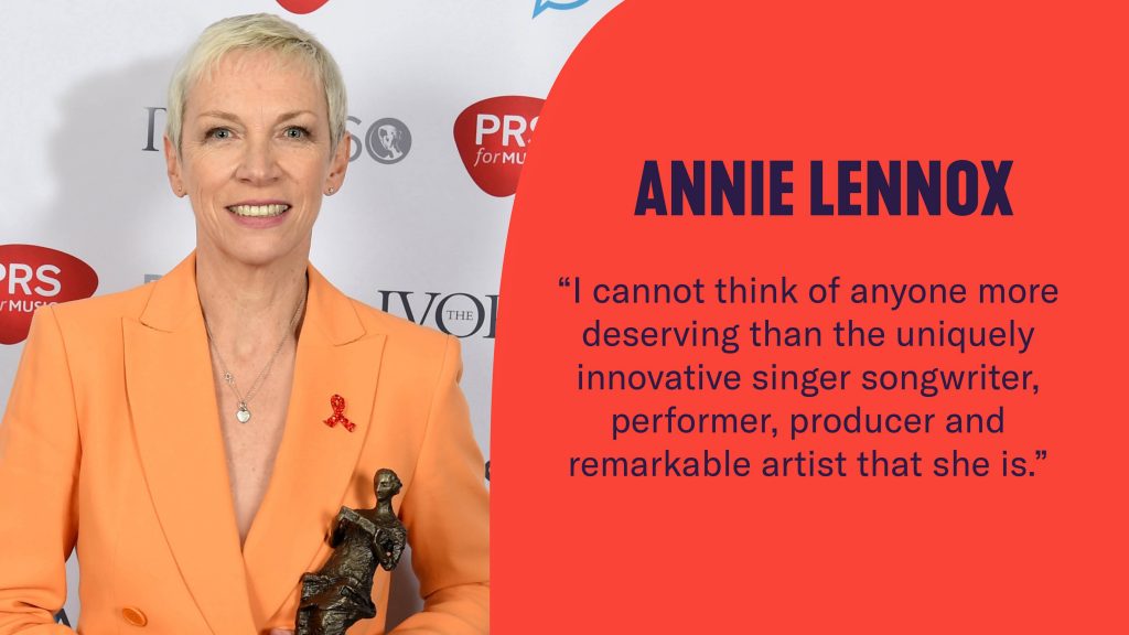 Annie Lennox praises Kate for her Ivors Fellowship 