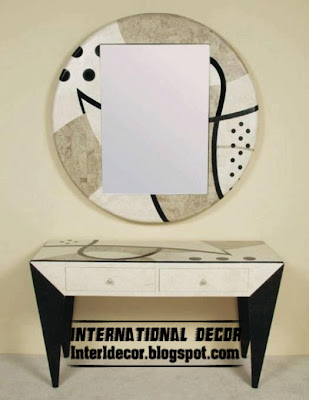modern round frame with oblong mirror, modern mirror for wall