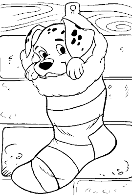 Christmas Coloring on Dalmation   Christmas Disney Coloring Pages