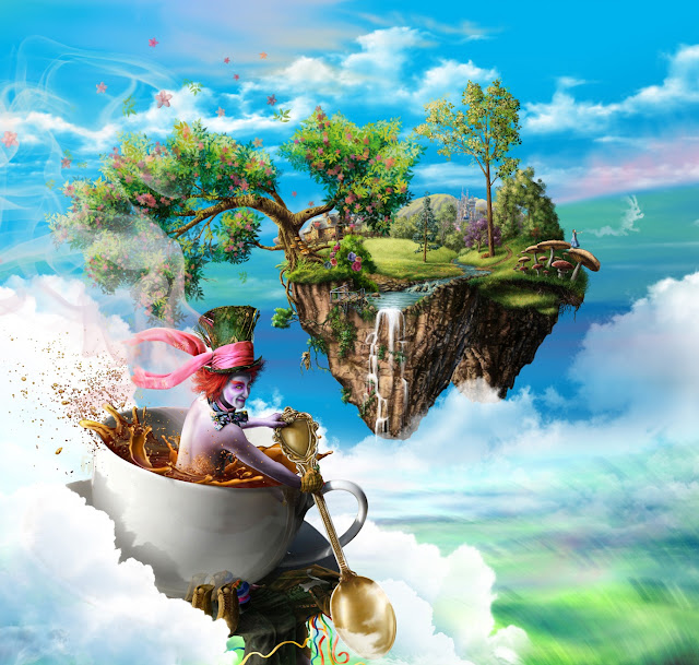 Alice in Wonderland, digital art cool,fantasy wallpaper