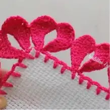 Puntilla Corazones a Crochet