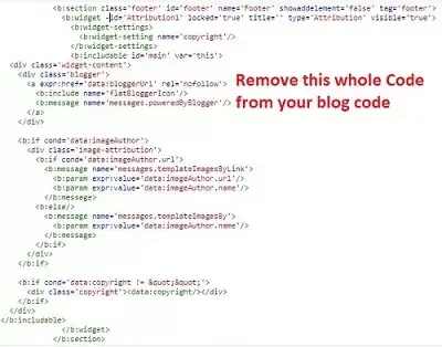 Removing blogger attribution code