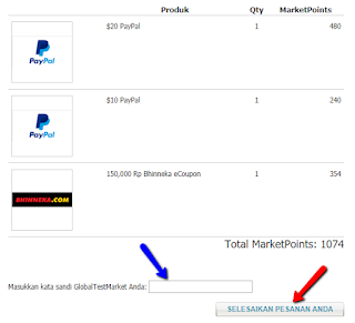 Panduan lengkap cara MENGUANGKAN point Global test market dengan uang dollar