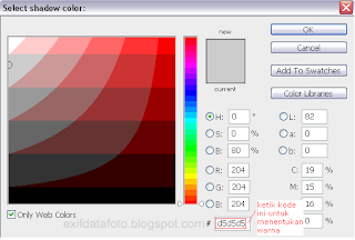 select shadow color pada menu inner shadow