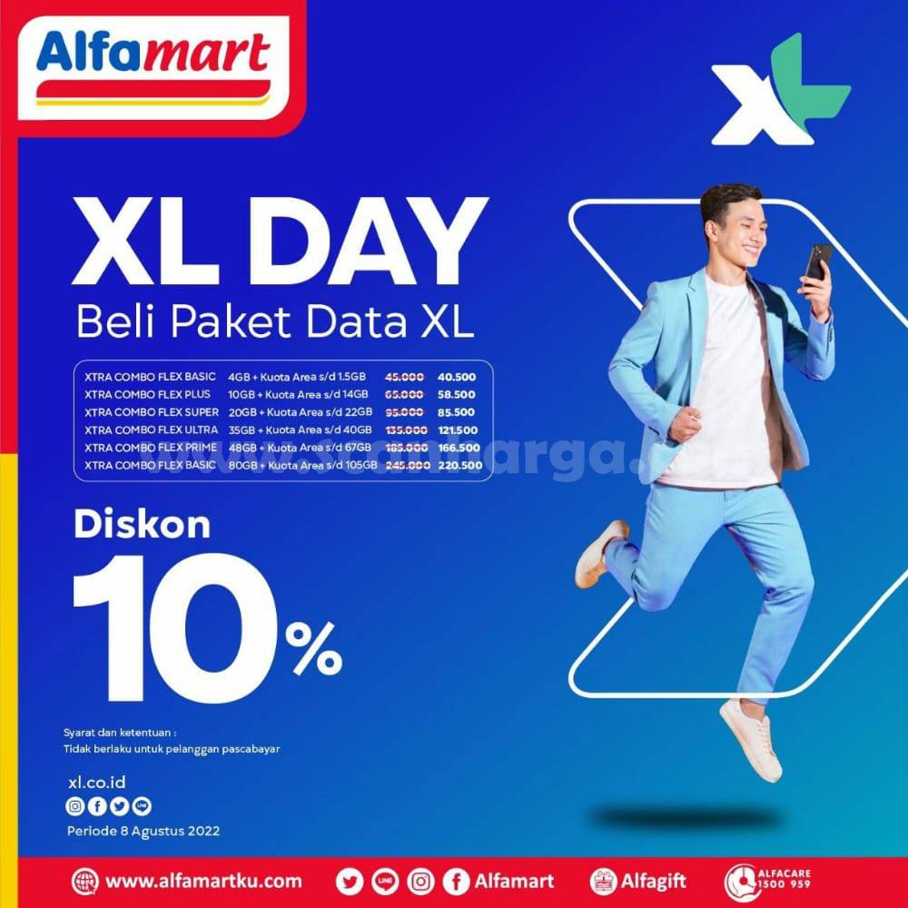 ALFAMART Promo XL Day - Beli Paket Data XL DISKON Hemat 10%