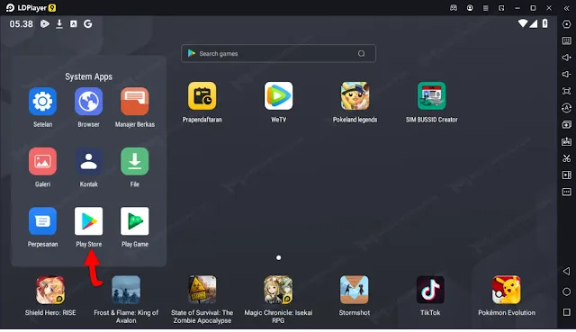 Buka Google Playstore