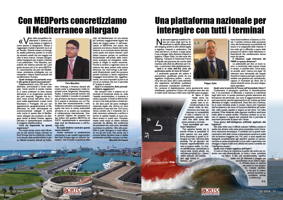 FEBBRAIO 2024 PAG. 20 - Con MEDPorts concretizziamo il Mediterraneo allargato