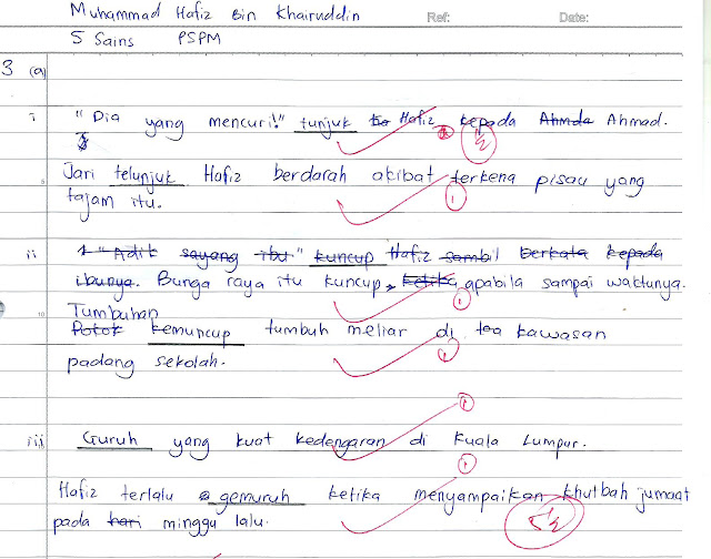 Laman Bahasa Melayu SPM: ULASAN SKRIP JAWAPAN SOALAN 