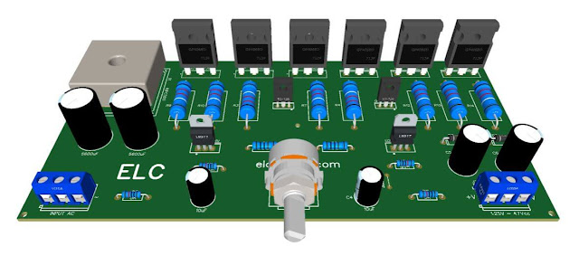 Symmetrical Adjustable Power Supply 1.25V to 47V 10 Amps with Short Circuit Protection + PCB