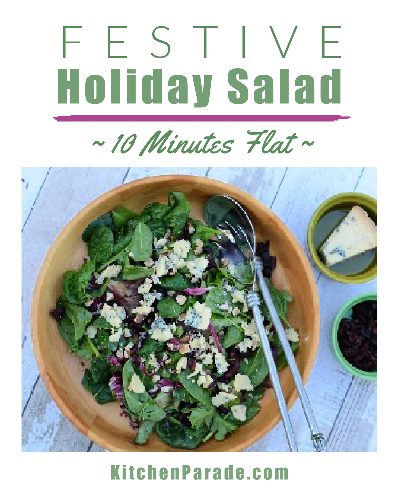 Festive Holiday Salad ♥ KitchenParade.com, my 'signature salad' for the holidays, ten minutes start to finish.