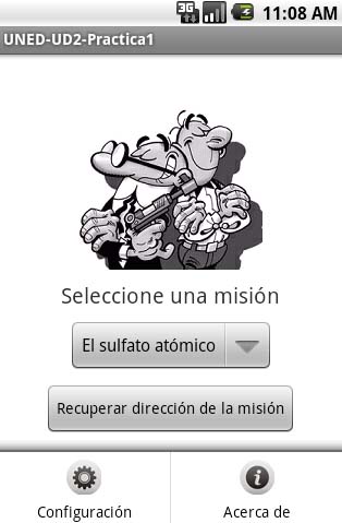 Android: Desarrollo de opciones de menú en layouts (Activity) - Resultado final