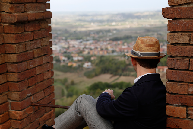 Paul Looking at Views over San Miniato Tuscany Italy