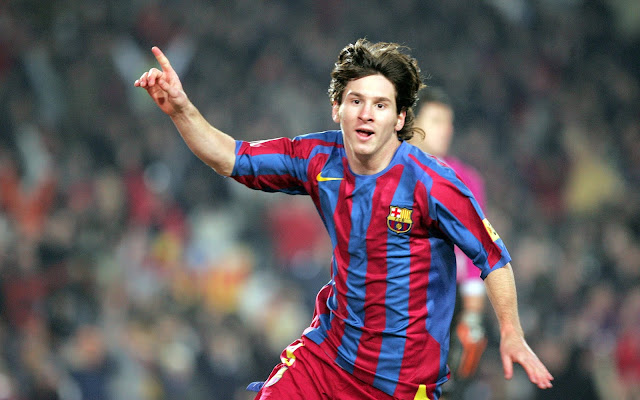 Lionel Messi Debut in Barcelona Photo