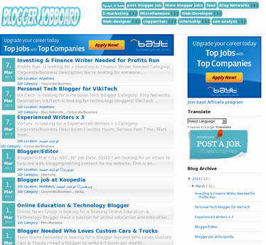 Blogger Jobboard template 