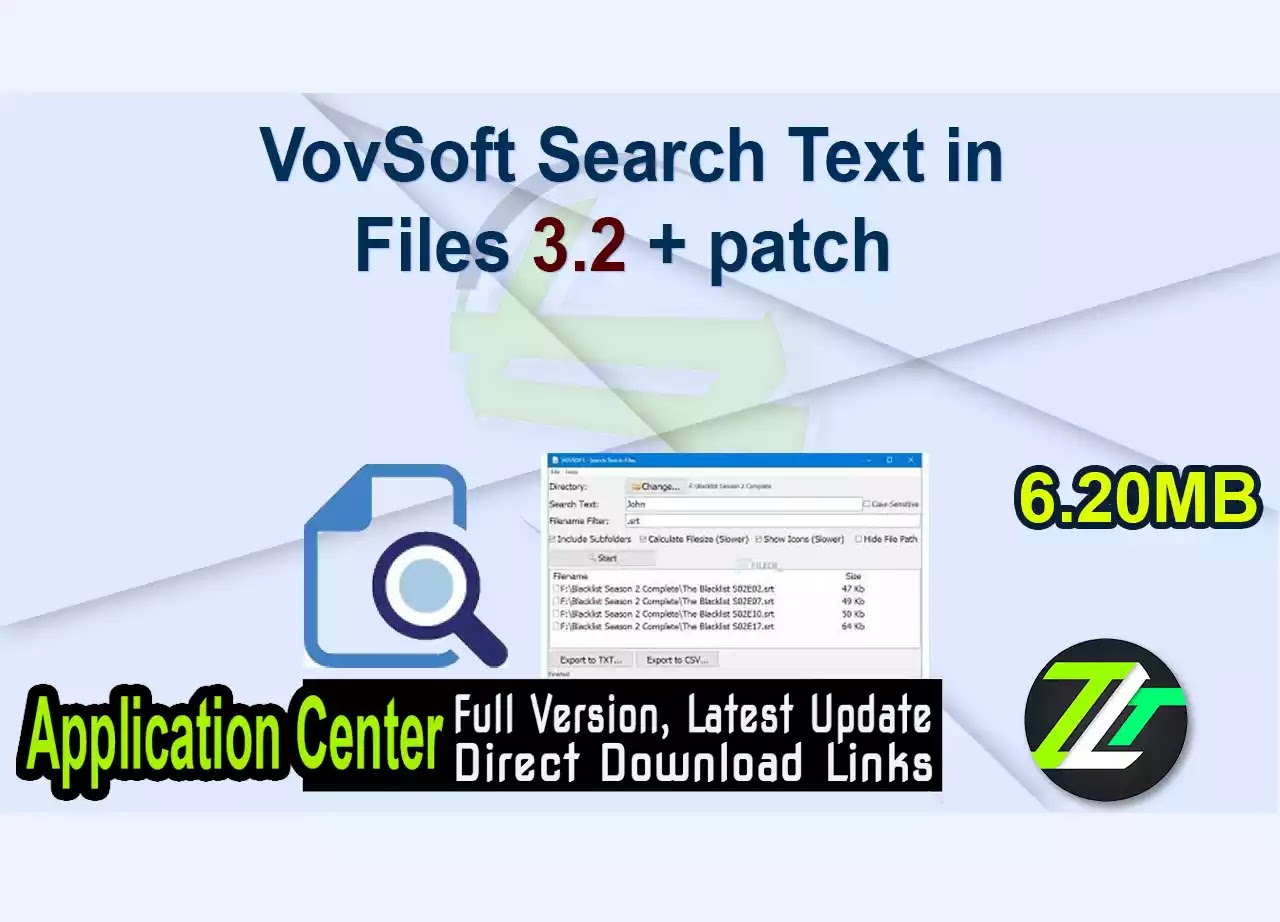 VovSoft Search Text in Files 3.2 + patch 