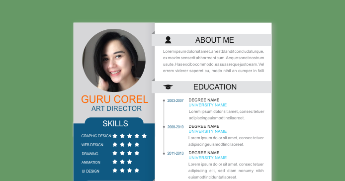 TEMPLATE CV TERBARU 2018 BISA DI EDIT | Guru Corel