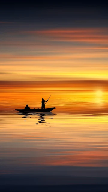 Canoa e Lindo Entardecer