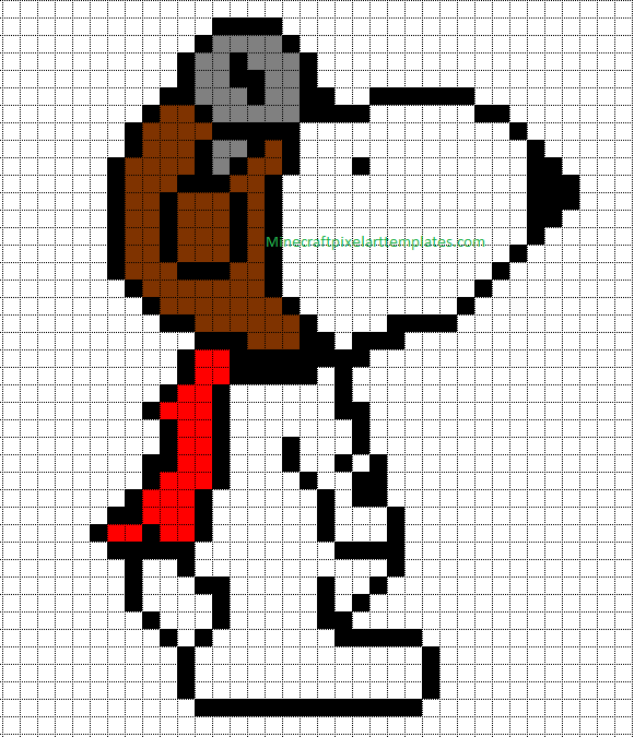 Minecraft Pixel Art Templates: Snoopy