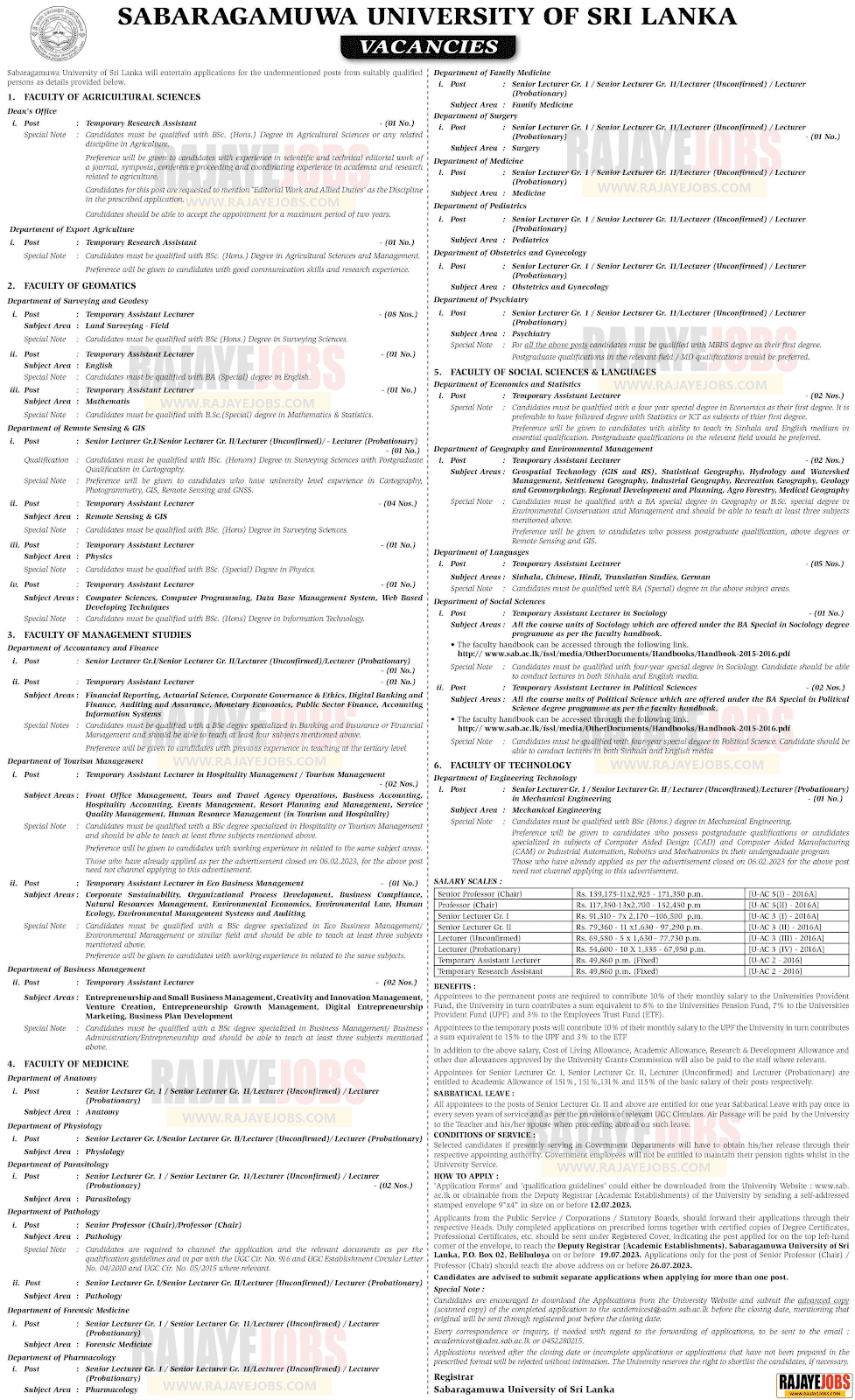 University of sabaragamuwa application