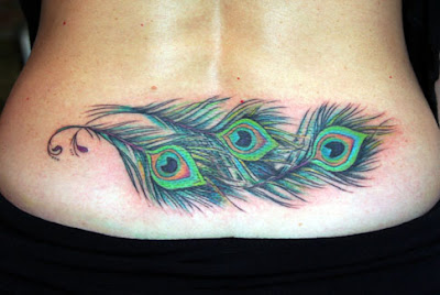 Lower Back Tattoo Peacock Fur Pictures