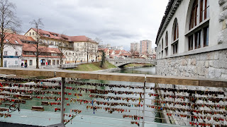 Ljubliana has a lock bridge