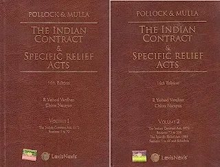 books on contract law, Pollock & Mulla The Indian Contract & Specific Relief Acts,