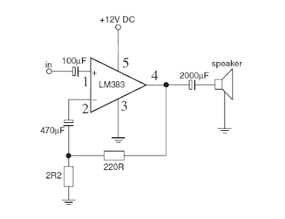 Amplifier berbasis LM383 