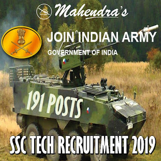 Indian Army SSC Tech Recruitment 2019