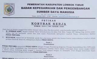 Tenaga Honor Sekolah Negeri Terima SK Bupati Lombok Timur