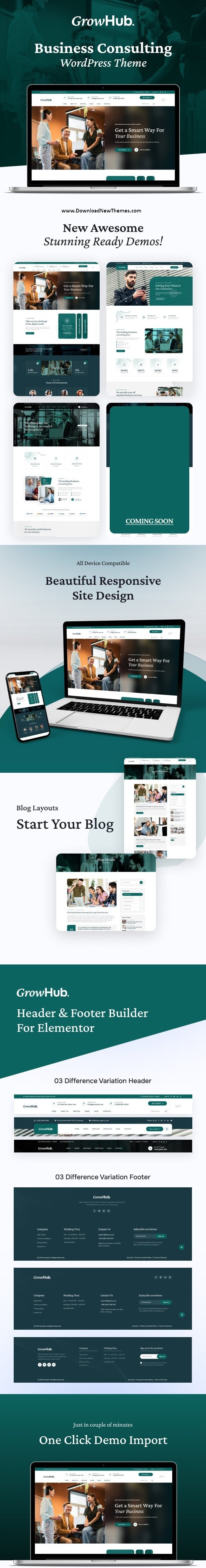 GrowHub - Business Consulting WordPress Theme Review