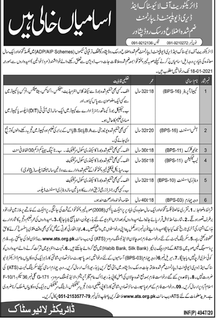 Live Stock and Dairy Development Department Latest jobs Jan 2021