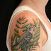Hunger Sparrow Sitting on Tree for Food Tattoo