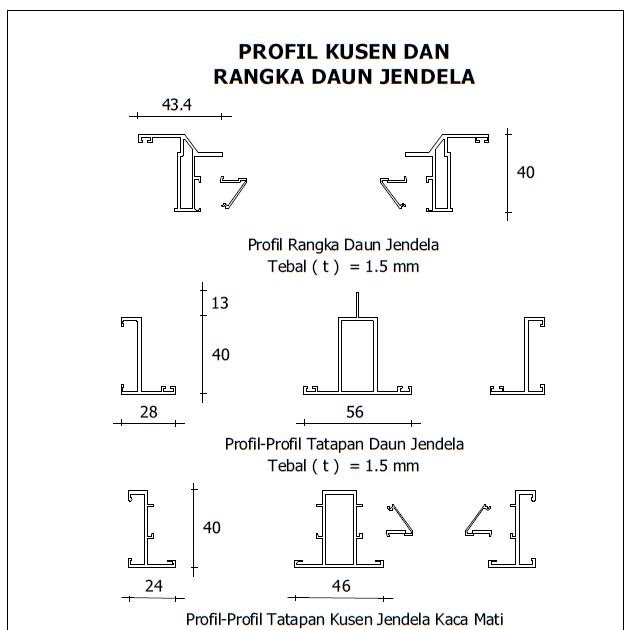 HOME DESIGN Profil  Penampang Batang Aluminium  Untuk  Kusen 