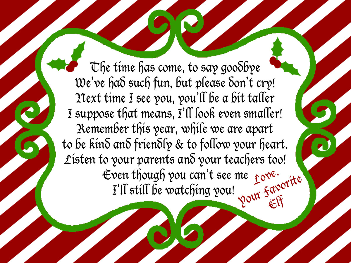 Free Printable Letters From Santa About Elf On The Shelf