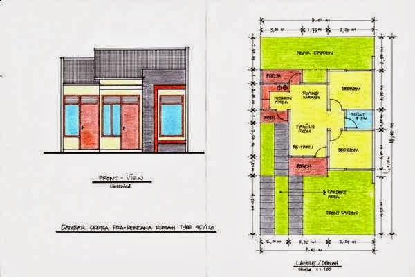 Kumpulan Denah Rumah Minimalis Type 45 Desain Arsitek Modern 