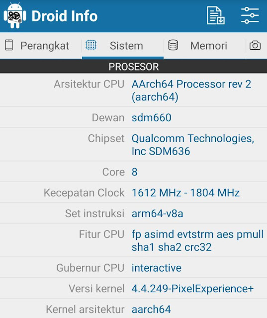 cek prosesor hp android