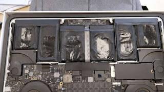 macbook pro a1398 battery bulged swollen fixed