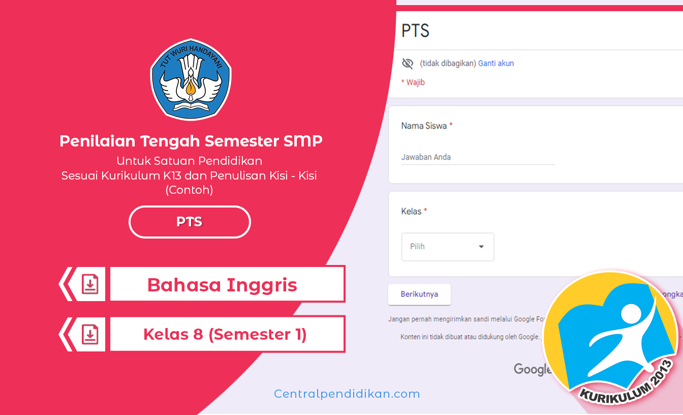 Contoh Soal PTS Bahasa Inggris Kelas 8 SMP 2022 Semester 1 (Ganjil)