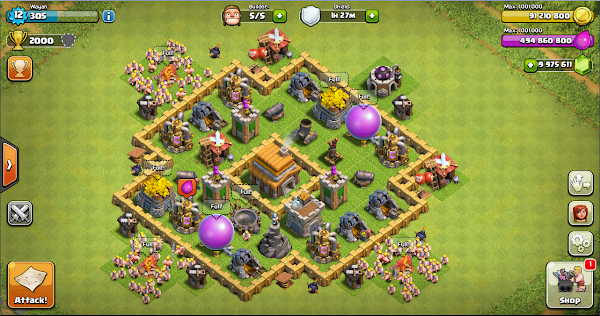 Thropy Base Clash of Clans TH 5