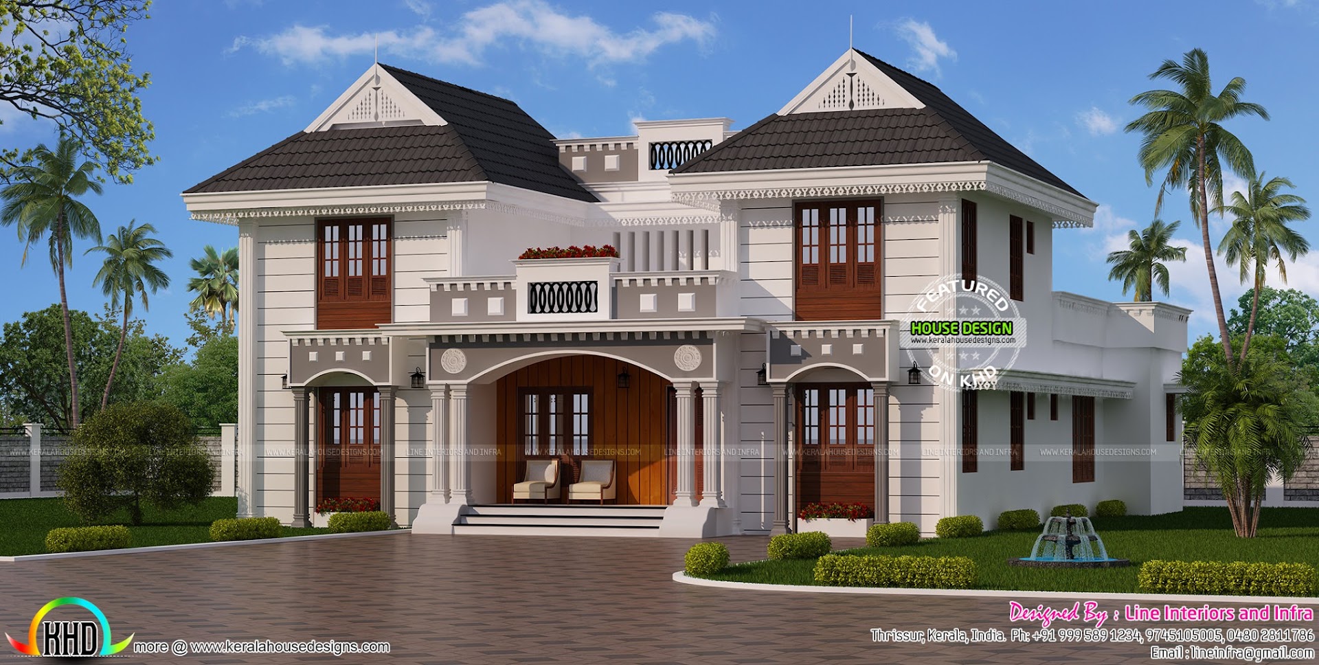 Beautiful decorative sloping roof house Kerala home 