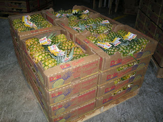 Dole pineapples packed for shipment