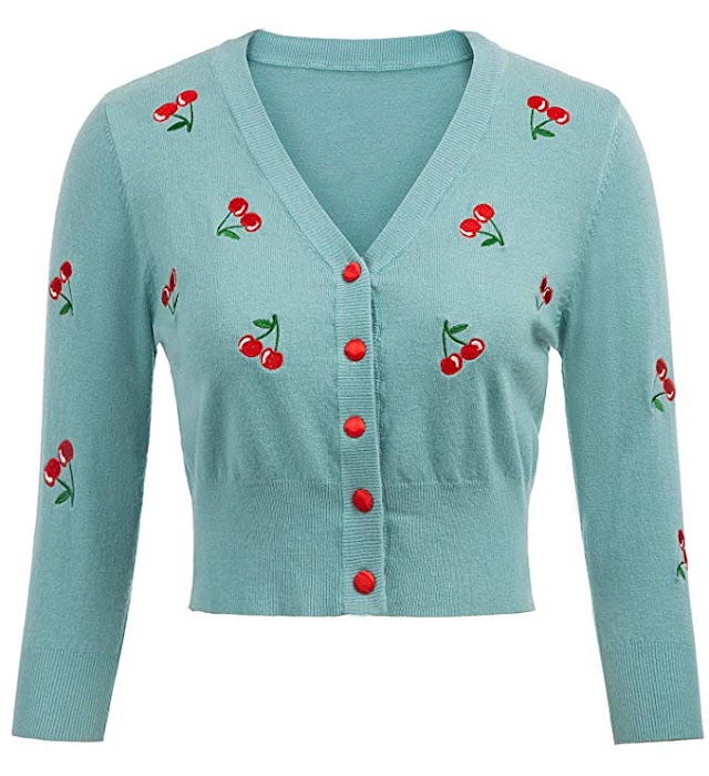 Embroidery Cropped Cardigan Sweater Coat