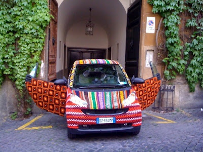 yarn bombing smart car yarn bomb