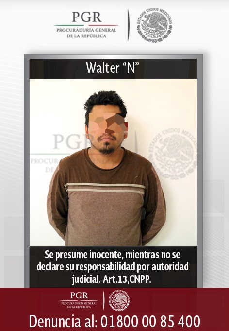 Cumplementa PGR orden de aprehensión contra walter "N" por el delito de delincuencia organizada