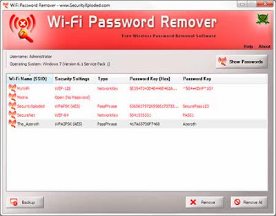 WiFi Password Remover  Portable Version